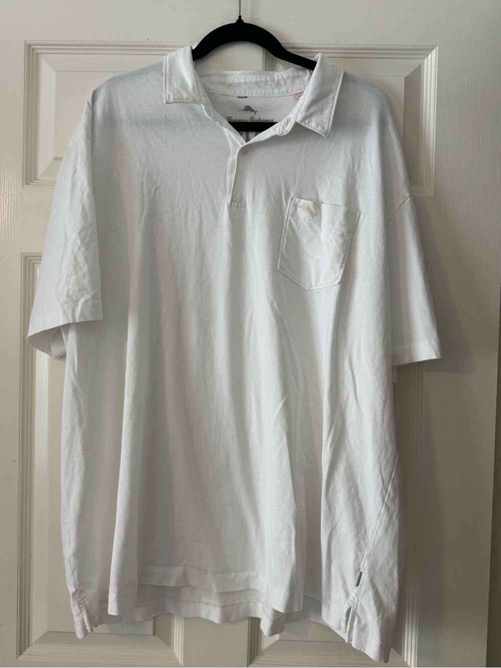 Tommy Bahama Relaxed Fit Classic White Polo Shirt with Chest Pocket